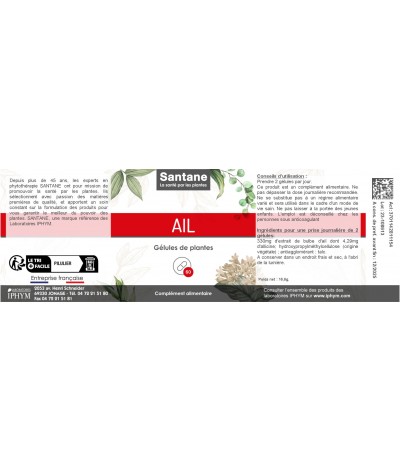 AIL Gélules - SANTANE® - COMPLEMENT ALIMENTAIRE - ANTIOXYDANT - SYSTEME CARDIOVASCULAIRE - PHYTOTHERAPIE