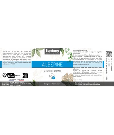 AUBÉPINE Gélules - SANTANE® - COMPLEMENT ALIMENTAIRE - PHYTOTHERAPIE - PLANTES