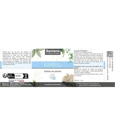 BAMBOU Gélules - SANTANE® - COMPLEMENT ALIMENTAIRE - PHYTOTHERAPIE - PLANTES