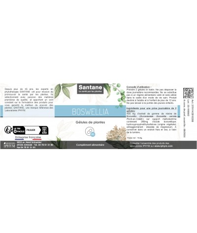 BOSWELLIA Gélules - SANTANE® - COMPLEMENT ALIMENTAIRE - PHYTOTHERAPIE - PLANTES