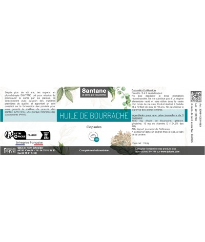 BOURRACHE Gélules - SANTANE® - COMPLEMENT ALIMENTAIRE - PHYTOTHERAPIE - PLANTES