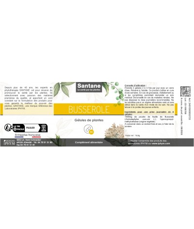 BUSSEROLE Gélules - SANTANE® - COMPLEMENT ALIMENTAIRE - PHYTOTHERAPIE - PLANTES