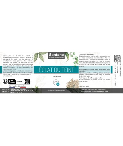 ÉCLAT DU TEINT Gélules - SANTANE® - COMPLEMENT ALIMENTAIRE - PHYTOTHERAPIE - PLANTES