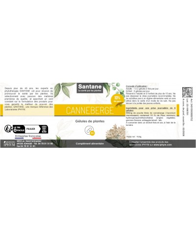 CANNEBERGE Gélules - SANTANE® - COMPLEMENT ALIMENTAIRE - PHYTOTHERAPIE - PLANTES