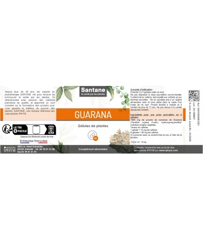 GUARANA Gélules - SANTANE® - COMPLEMENT ALIMENTAIRE - PHYTOTHERAPIE - PLANTES