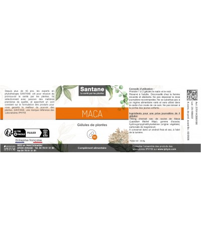 MACA Gélules - SANTANE® - COMPLEMENT ALIMENTAIRE - PHYTOTHERAPIE - PLANTES