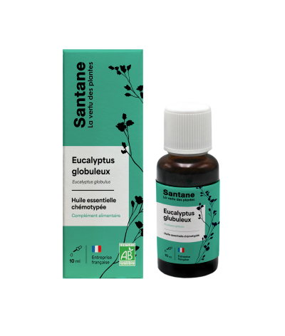 EUCALYPTUS GLOBULEUX Huile essentielle - SANTANE® - PHYTOTHERAPIE - AROMATHERAPIE - PLANTES - SANTE NATURELLLE