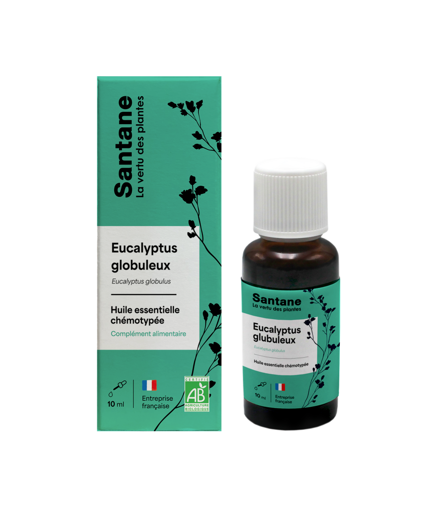 EUCALYPTUS GLOBULEUX Huile essentielle - SANTANE® - PHYTOTHERAPIE - AROMATHERAPIE - PLANTES - SANTE NATURELLLE