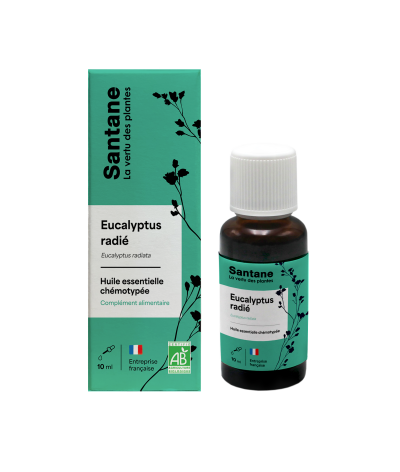 EUCALYPTUS RADIE Huile essentielle - SANTANE® - PHYTOTHERAPIE - AROMATHERAPIE - PLANTES - SANTE NATURELLLE