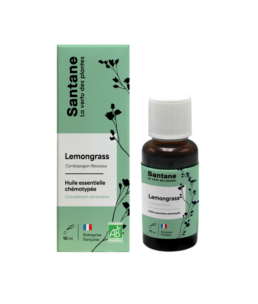 Lemongrass Huile essentielle - SANTANE® - PHYTOTHERAPIE - AROMATHERAPIE - PLANTES - SANTE NATURELLE