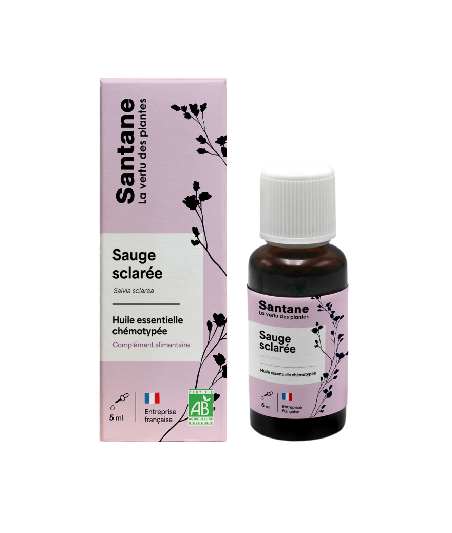 SAUGE SCLAREE Huile essentielle - SANTANE® - PHYTOTHERAPIE - AROMATHERAPIE - PLANTES - SANTE NATURELLE