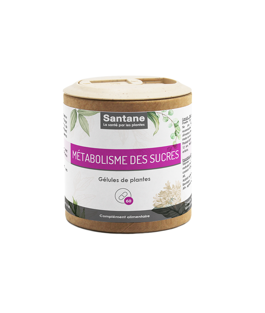 MÉTABOLISME DES SUCRES Gélules - SANTANE® - COMPLEMENT ALIMENTAIRE - PHYTOTHERAPIE - PLANTES